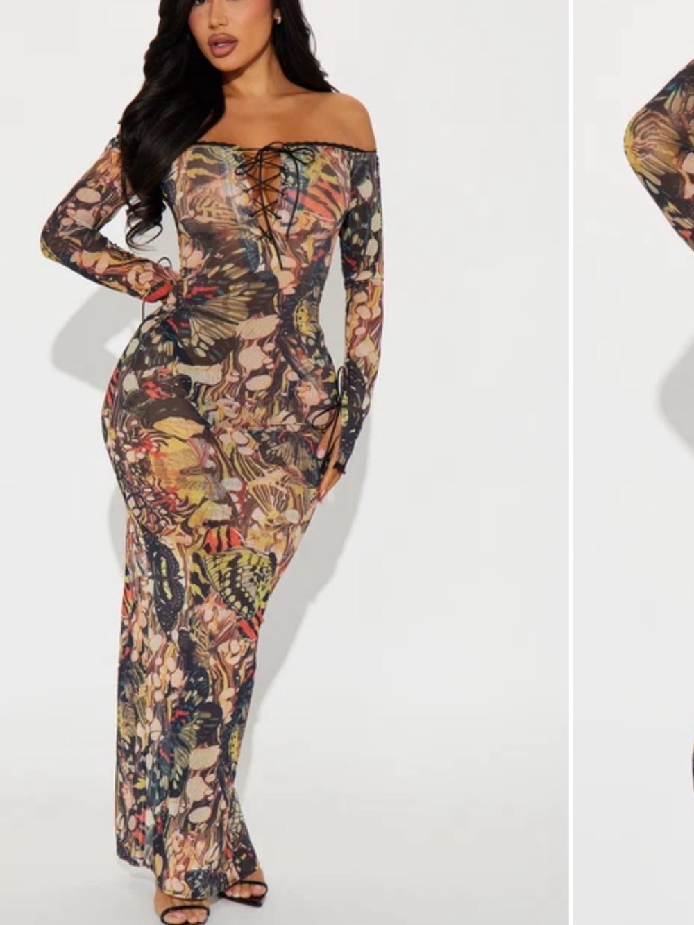 Fashion nova butterfly mesh maxi dress